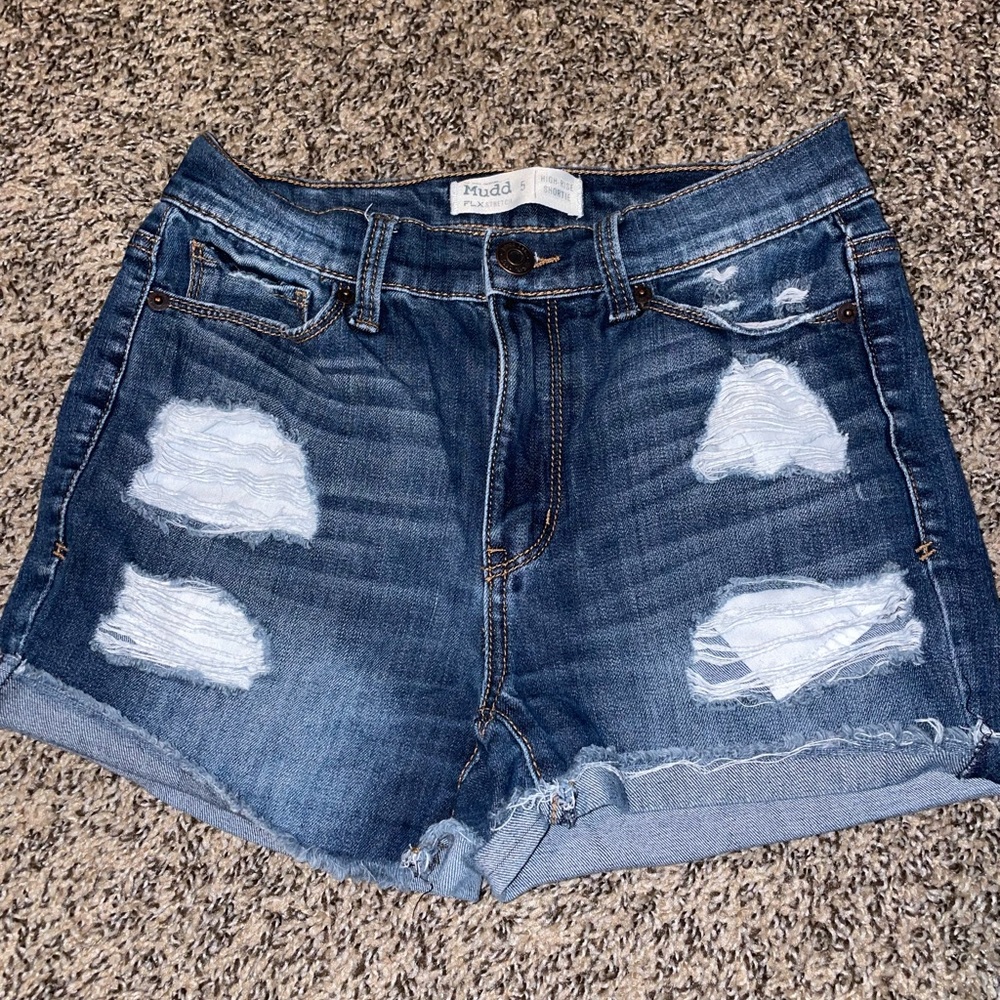 Size 5 high rise shortie Mudd shorts.